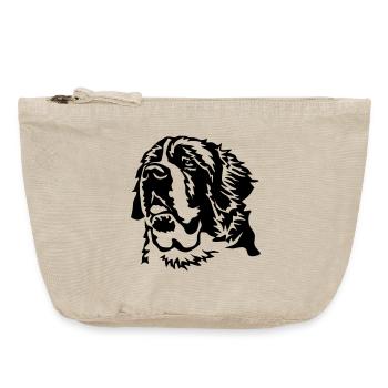 Saint Bernard head - Vintage Zip Pouch 18 x 21 cm - vintage sand  - Front