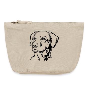 Labrador Head - Vintage Zip Pouch 18 x 21 cm - vintage sand  - Front