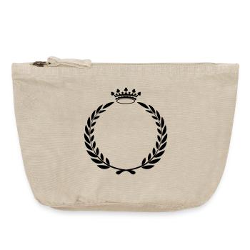 Laurel wreath with crown - Vintage Zip Pouch 18 x 21 cm - vintage sand  - Front