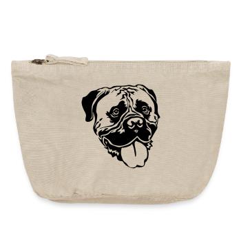 Bullmastiff head - Vintage Zip Pouch 18 x 21 cm - vintage sand  - Front