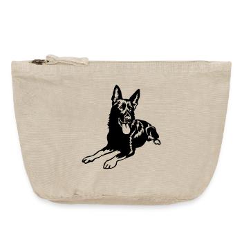German Shepherd - Vintage Zip Pouch 18 x 21 cm - vintage sand  - Front