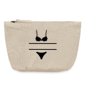 Dessous-Logo für Laden- oder Marktstandverkäufer - Vintage Reißverschluss-Täschchen (18 x 21 cm) - Vintage Sand  - Vorne