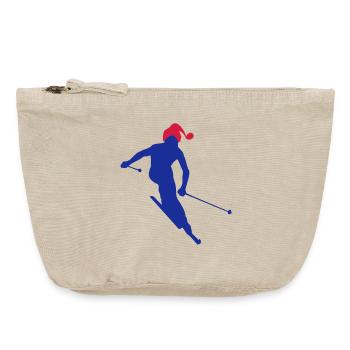 sport d`hiver - Pochette zippée vintage 18 x 21 cm - sable vintage  - Devant