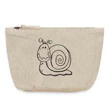 Lustige Schnecke - Schnecken - Natur - Wildnis - Vintage Reißverschluss-Täschchen (18 x 21 cm) - Vintage Sand  - Vorne