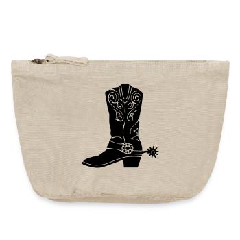Cowboy western boot - Vintage Zip Pouch 18 x 21 cm - vintage sand  - Front