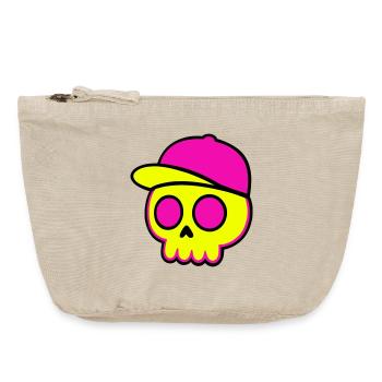 Neon Skull Cap Design - Vintage Reißverschluss-Täschchen (18 x 21 cm) - Vintage Sand  - Vorne