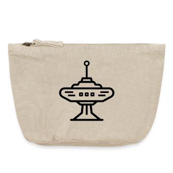 station spatiale - Pochette zippée vintage 18 x 21 cm - sable vintage  - Devant