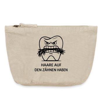 Haare auf den Zähnen haben Redewendung - Vintage Reißverschluss-Täschchen (18 x 21 cm) - Vintage Sand  - Vorne