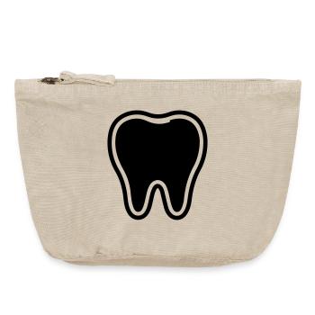 Tooth Symbol - Vintage Zip Pouch 18 x 21 cm - vintage sand  - Front