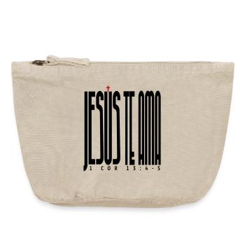 Jesus Loves You - Vintage Zip Pouch 18 x 21 cm - vintage sand  - Front