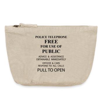 police box text - Vintage Zip Pouch 18 x 21 cm - vintage sand  - Front