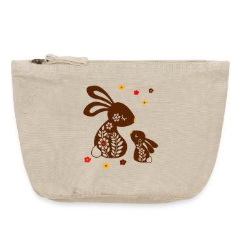 Ostern mit Osterhasen - Vintage Reißverschluss-Täschchen (18 x 21 cm) - Vintage Sand  - Vorne