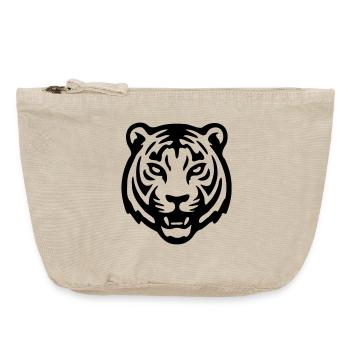 Tête de tigre - Pochette zippée vintage 18 x 21 cm - sable vintage  - Devant