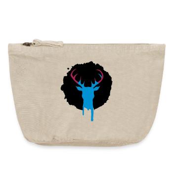 Deer patch graffiti - Vintage Zip Pouch 18 x 21 cm - vintage sand  - Front