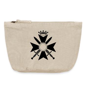 Croix militaire avec deux épées et couronne - Pochette zippée vintage 18 x 21 cm - sable vintage  - Devant