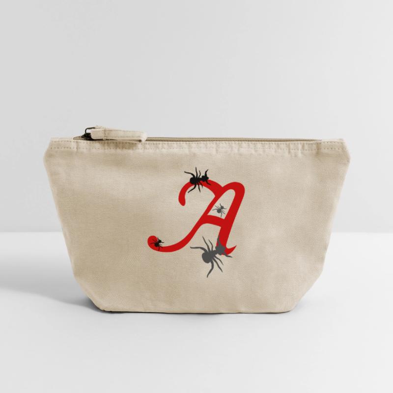 Lettre A Initiale Pochette zippée vintage 18 x 21 cm