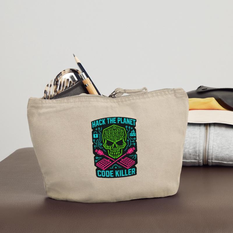 Hack the Planet Code Killer - Cyber Security Vintage Zip Pouch 18 x 21 cm