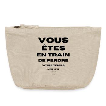 Du verschwendest deine Zeit, gutes Sehvermögen, das hast du - Vintage Reißverschluss-Täschchen (18 x 21 cm) - Vintage Sand  - Vorne