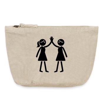 Amitié Meilleures amies - Pochette zippée vintage 18 x 21 cm - sable vintage  - Devant