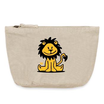 Lion - Pochette zippée vintage 18 x 21 cm - sable vintage  - Devant