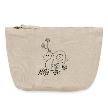 Lustige Wanderschnecke – Pilgern & Wandern - Vintage Reißverschluss-Täschchen (18 x 21 cm) - Vintage Sand  - Vorne