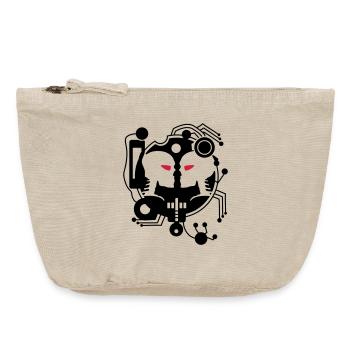 Cyber Love circuit with two cyborgs - Vintage Zip Pouch 18 x 21 cm - vintage sand  - Front
