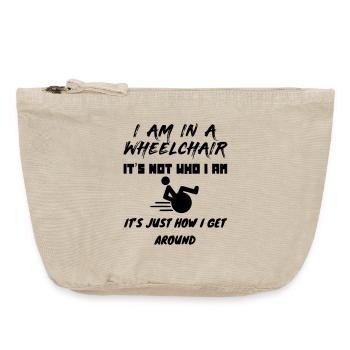 Grâce à mon fauteuil roulant, j’ai la liberté # - Pochette zippée vintage 18 x 21 cm - sable vintage  - Devant