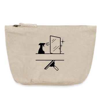 Cleaner windows washer logo transparent with beam - Vintage Zip Pouch 18 x 21 cm - vintage sand  - Front