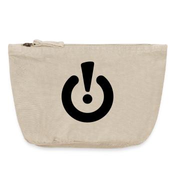 Symbole de veille - Arrêt du téléviseur lors de l’économie d’énergie - Pochette zippée vintage 18 x 21 cm - sable vintage  - Devant