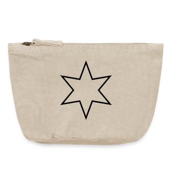 Stern mit sechs Zacken - sechszackiger Stern - Vintage Reißverschluss-Täschchen (18 x 21 cm) - Vintage Sand  - Vorne