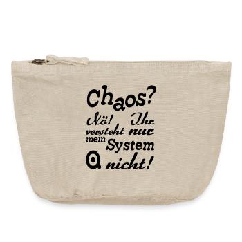 Chaos? Nö! - Fun, ADHS, Sprüche, Geschenk - Vintage Reißverschluss-Täschchen (18 x 21 cm) - Vintage Sand  - Vorne