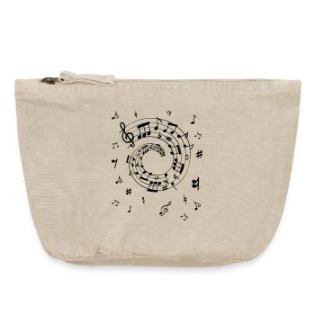 Musical notes - Vintage Zip Pouch 18 x 21 cm - vintage sand  - Front