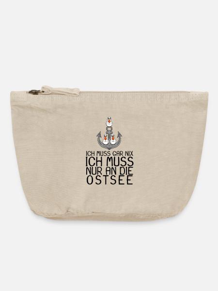 Ostsee Urlaub Geschenk - Vintage Reißverschluss-Täschchen (18 x 21 cm) - Vintage Sand