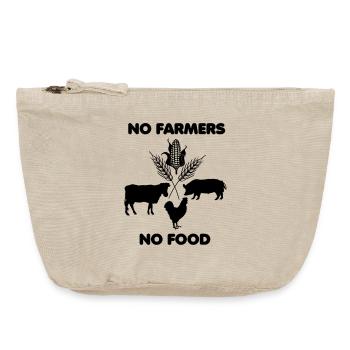 Produits de la ferme pas d’agriculteur pas de nourriture anglais - Pochette zippée vintage 18 x 21 cm - sable vintage  - Devant