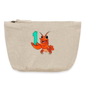 Zahl 1 Nummer Eins - Hummer Motiv - Vintage Reißverschluss-Täschchen (18 x 21 cm) - Vintage Sand  - Vorne