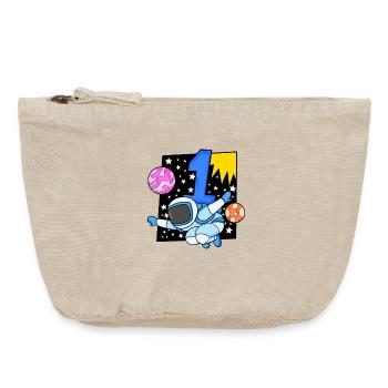 Zahl 1 Nummer Eins - Astronaut Motiv - Vintage Reißverschluss-Täschchen (18 x 21 cm) - Vintage Sand  - Vorne