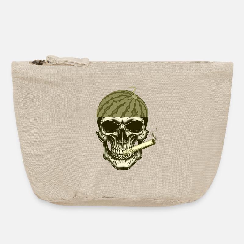 Watermelon Head Skull Styled - Vintage Zip Pouch 18 x 21 cm - vintage sand 