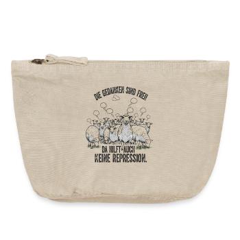 Les pensées libres montrent le courage de se rebeller - Pochette zippée vintage 18 x 21 cm - sable vintage  - Devant