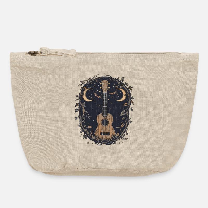 Gothic Uke with  Moon Moth - Vintage Reißverschluss-Täschchen (18 x 21 cm) - Vintage Sand 