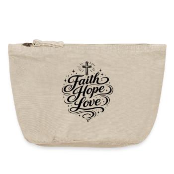 Faith Hope Love Christian - Vintage Zip Pouch 18 x 21 cm - vintage sand  - Front