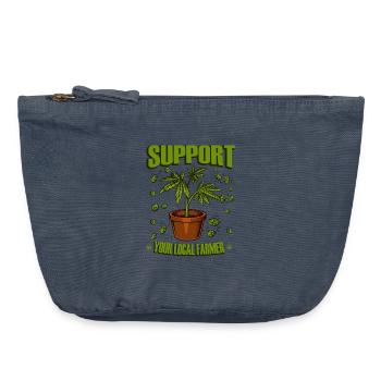 Support Your Local Farmer - Hanfpflanze Outfit - Vintage Reißverschluss-Täschchen (18 x 21 cm) - Vintage Denim - Vorne