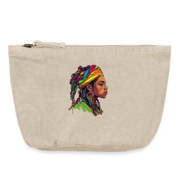 Headwrap Color Explosion Portrait - Vintage Zip Pouch 18 x 21 cm - vintage sand  - Front