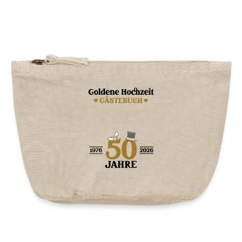 Livre d’or du 50e anniversaire de mariage 2026 - Pochette zippée vintage 18 x 21 cm - sable vintage  - Devant