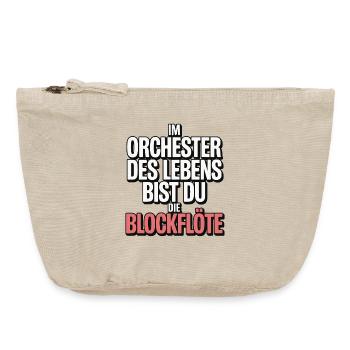 Conception de flûtes à bec de l’Orchestre de la Vie - Pochette zippée vintage 18 x 21 cm - sable vintage  - Devant