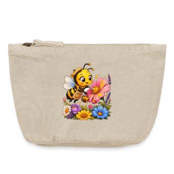 Biene Honig Imker Honigwabe Blumen Wiese Insekt - Vintage Reißverschluss-Täschchen (18 x 21 cm) - Vintage Sand  - Vorne