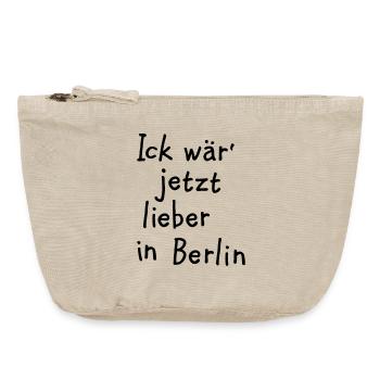 Ick wär' jetzt lieber in Berlin - Vintage Reißverschluss-Täschchen (18 x 21 cm) - Vintage Sand  - Vorne