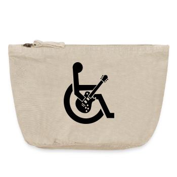 Wheelchair, wheelchair, guitar, guitarist, disability* - Vintage Zip Pouch 18 x 21 cm - vintage sand  - Front