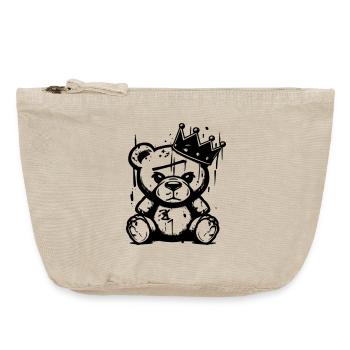Roi ours | Graffiti Street Art chemise manuscrite - Pochette zippée vintage 18 x 21 cm - sable vintage  - Devant