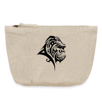 Gorilla Silberrücken Tribal - Vintage Reißverschluss-Täschchen (18 x 21 cm) - Vintage Sand  - Vorne