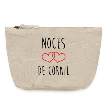 Coral Wedding 11 years of marriage - Vintage Zip Pouch 18 x 21 cm - vintage sand  - Front